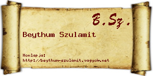 Beythum Szulamit névjegykártya